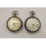 2 SILVER DOUBLE CASED POCKET WATCHES BY GRANT OF FRASERBURGH, & GAVIN & SON,