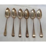 SET OF 6 GEORGE III SILVER TABLE SPOONS BY THOMAS WALLIS,