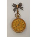 LATE 19TH CENTURY FOB WATCH WITH CASE MARKED 9K