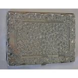 VICTORIAN SILVER AIDE MEMOIRE WITH FLORAL ENGRAVED DECORATION,