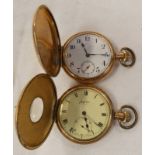 GILT HALF HUNTER POCKETWATCH & GILT HUNTER POCKETWATCH