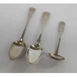 2 SCOTTISH PROVINCIAL SILVER TEASPOONS: WILLIAM JAMIESON & GEORGE BOOTH,