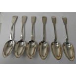 SET OF 6 SCOTTISH GEORGIAN SILVER FIDDLE PATTERN TABLESPOONS BY JAMES MCKAY EDINBURGH 1829 - 435G