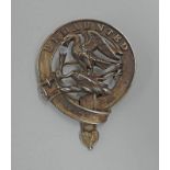 SCOTTISH WHITE METAL CLAN GRAHAM CLAN BADGE: UNDAUNTED, 6.