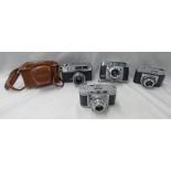 YASHICA 'J' CAMERA, JAPANESE MADE IN 1960'S WITH YASHINON 45MM LENS & ORIGINAL LEATHER CASE & STRAP,
