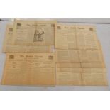 THE BRITISH GAZETTE ISSUES NO 1 TO NO 8 DOUBLE SIDED BROAD SHEETS, 1926, THE GREAT STRIKE,