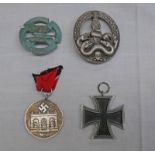 4 THIRD REICH STYLE BADGES & AWARDS