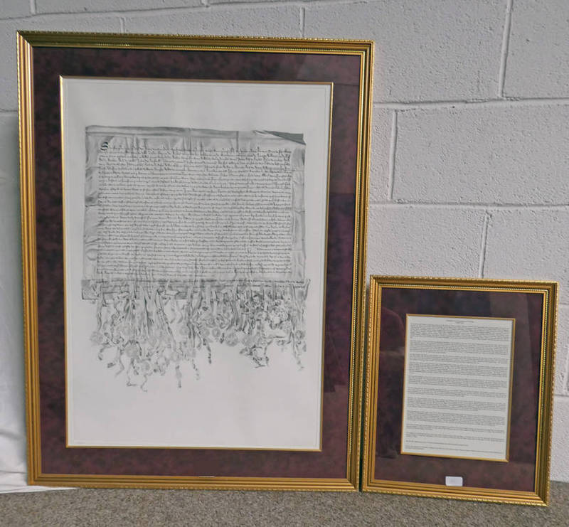 2 DECLARATION OF ARBROATH FRAMED PRINTS & TRANSLATIONS,