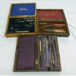 3 CASED ENGINEERS SETS/INSTRUMENTS