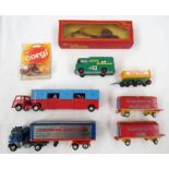 SELECTION OF CORGI & MATCHBOX MODEL VEHICLES INCLUDING RACING CAR TRANSPORTER,