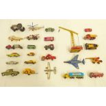 SELECTION OF PLAYWORN DINKY, CORGI MATCHBOX ETC MODEL VEHICLES INCLUDING DATSUN 240Z,