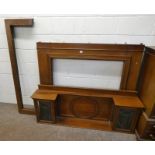 LATE 19TH CENTURY INLAID MAHOGANY FIRE SURROUND WITH 2 LEADED GLASS PANEL DOORS 104CM TALL X 106CM