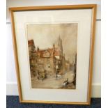 SCOTTISH SCHOOL JOHN KNOX'S HOUSE EDINBURGH UNSIGNED FRAMED WATERCOLOUR 53 X 37 CM