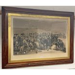 C LEES GRAND MARCH OF THE ROYAL CALEDONIAN CURLING CLUB SIGNED FRAMED PRINT 68 X 102 CM