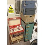 LUGGAGE TRUNK, WICKER BASKET, SUITCASE,