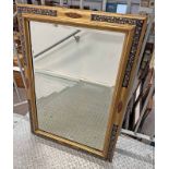 RECTANGULAR BEVELLED EDGE MIRROR WITH DECORATIVE PAINTED FRAMED,