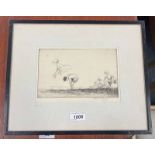 EILEEN SOPER LEAP FROG SIGNED FRAMED ETCHING 12.5 CM X 19.