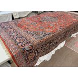 FINE PERSIAN HAND MADE KASHAN CARPET 350 X 275CM Condition Report: Some fading.