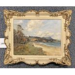 JOE MILNE SILVER SANDS ABERDARE SIGNED FRAMED OIL PAINTING 22.