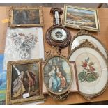FRAMED LATE 19TH CENTURY OR EARLY 20TH CENTURY CRYSTOLEUM, VARIOUS OVAL FRAMED PRINTS,