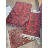 3 RED MIDDLE EASTERN RUGS