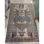 BROWN MIDDLE EASTERN RUG 150 CM X 93 CM