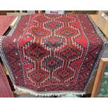 RED GROUND MIDDLE EASTERN RUNNER RUG 85 CM X 190 CM