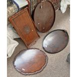 3 OVAL SERVING TRAYS & A CARVED RECTANGULAR SERVING TRAY -4-