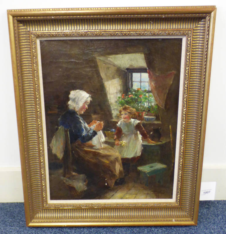 DAVID FULTON A STICK IN TIME SIGNED GILT FRAMED OIL PAINTING 50 X 39 CM