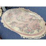 FLORAL RUG WITH PINK AND WHITE DECORATIONS - 245 CM X 152 CM