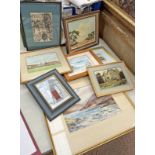 SELECTION OF PICTURES, ETC TO INCLUDE FRAMED J K MAXTON WATERCOLOUR OF HIGHLAND LOCH SCENES,