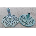 CAST METAL PARASOL STAND AND ONE OTHER