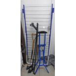 CLOTHES HORSE, 2 GARDENING FORKS,