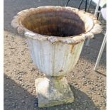 CAST IRON GARDEN URN 53 CM TALL Condition Report: Currently in one section.