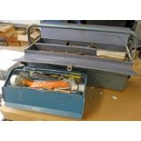 2 METAL TOOL BOXES WITH CONTENTS OF VARIOUS TOOLS,