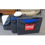 2 NOBLE FOLDING SCREENS WITH BAGS AND FOLDING MASSAGE TABLE IN BAG