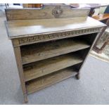 ARTS & CRAFTS ELM OPEN BOOKCASE WITH ADJUSTABLE SHELVES,