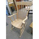 BEECH WOOD ROCKING OPEN ARMCHAIR