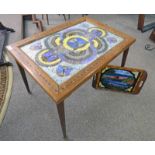 INLAID MAHOGANY TRAY TABLE WITH DECORATIVE ENTOMOLOGY INSET & SIMILAR TRAY