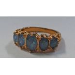 9CT GOLD ROSE GOLD OPAL DOUBLET 5 - STONE RING - 4.