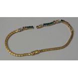 18CT GOLD BOX LINK BRACELET - 7.