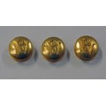 SET OF 3 18CT GOLD STUDS WITH INITIAL TO FRONT - 3.