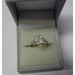 DIAMOND SINGLE STONE RING, THE CUSHION SHAPED DIAMOND APPROX. 2.