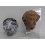 LOT WITHDRAWN DEATH MASK AND FIVE CLAY FIGURES OF MAN BY GALERIE SUM QUI SUM GEORGES SCHIRM