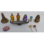 VARIOUS CLOISONNE ENAMEL SCENT BOTTLES,