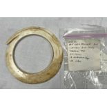 EX SIR RICHARD BARRON COLLECTION, EAST SEPIK PROVINCE YUA CLAMSHELL RING,