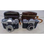 ZEISS IKON CONTAFLEX SUPER CAMERA WITH CARL ZEISS TESSAR F/2.8 50MM LENS. SERIAL NO.Y90905.