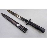 SIAMESE TYPE 45 MAUSER BAYONET 1903 MODEL, WITH 24CM LONG BLADE WITH MARKINGS,