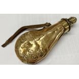 DIXON & SONS SHEFFIELD COPPER AND BRASS SHOT / POWDER FLASK (AF) 18CM LONG