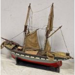 DOUBLE MASTED MODEL BOAT JEAN ON STAND,